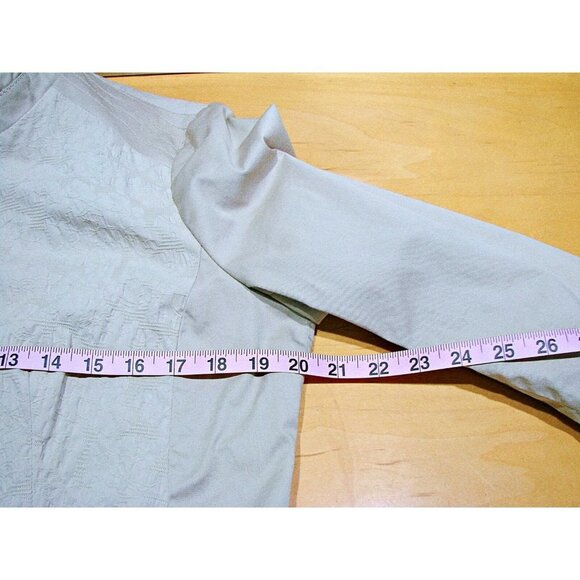 Chico's Womens Khaki Cotton Long Sleeve Open Front Blazer Jacket Size Medium - Picture 4 of 11